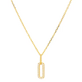 Dainty Vertical Bar Pendant with Pavé Zirconia