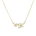 Delicate Five-Petal Double Flower Zirconia Necklace