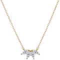 Sparkling 18K Gold Plated CZ Diamond Petal Pendant